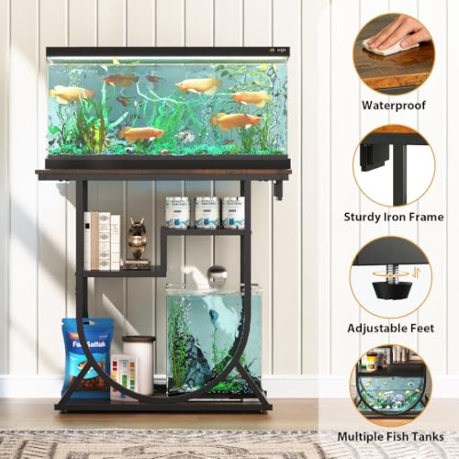 حامل حوض أسماك للمكتب المنزلي  - مراجعة Fish Aquarium Home وسعره